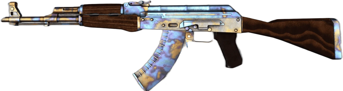 AK-47 Case Hardened pattern 321 reference render, side view